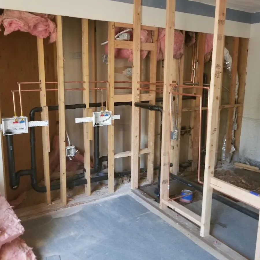 Copper pipe rough-in and plumbing installation in Anacortes